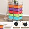 Costway 10-Drawer Storage Cart Utility Rolling Trolley Kitchen Office Organizer Black/Clear/Macaron/Grey/Black Gardient/Multicolor/Pink/RainbowithWhite/Hot Pink/Skin Pink/Purple